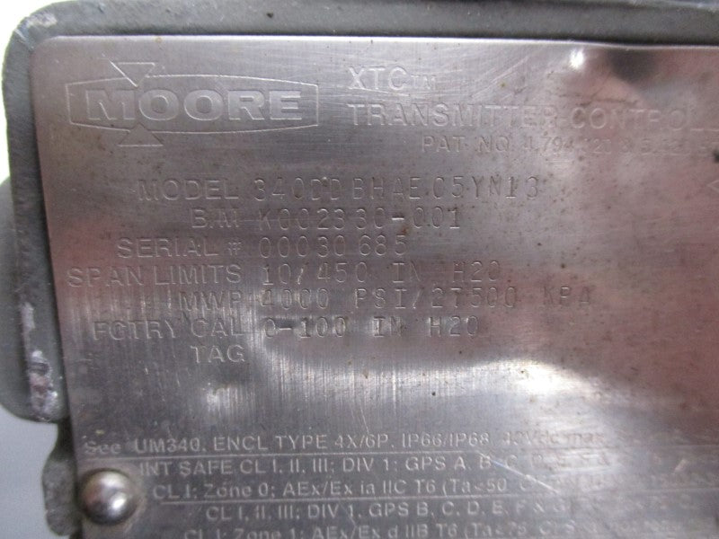 MOORE 340DDBHAEC5YN13 42VDC 0-100PSI 3/4" (AS PICTURED) UNMP