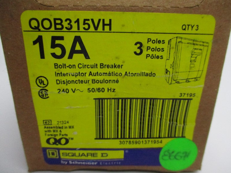 SQUARE D QOB315VH 240V 15A (PKG OF 3) NSMP
