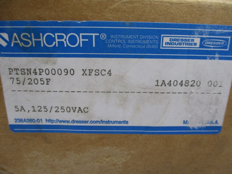 ASHCROFT PTSN4P00090XFSC4 125/250VAC 5A NSMP