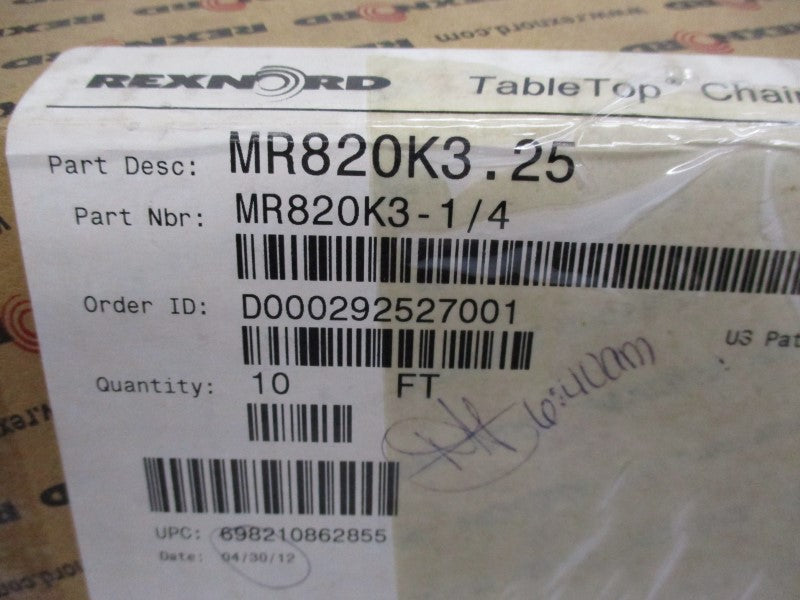 REXNORD MR820K3.25 10' NSMP