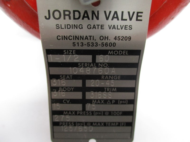 JORDAN VALVE 60 275PSI 1-1/2" UNMP