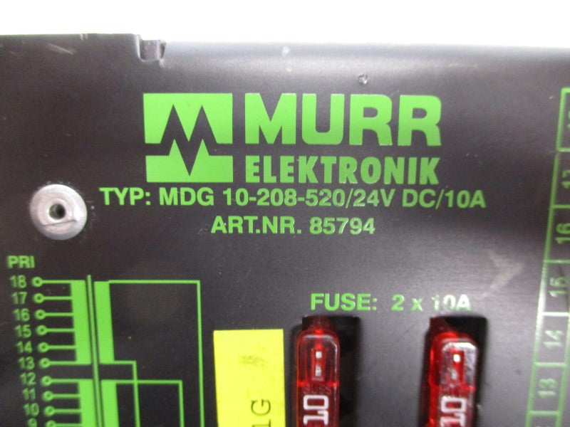 MURR ELEKTRONIK MDG10-208-520 85794 24VDC 10A UNMP