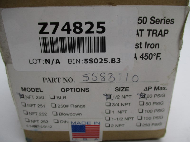 NICHOLSON NFT250 5583110 20PSI 1/2" NSMP