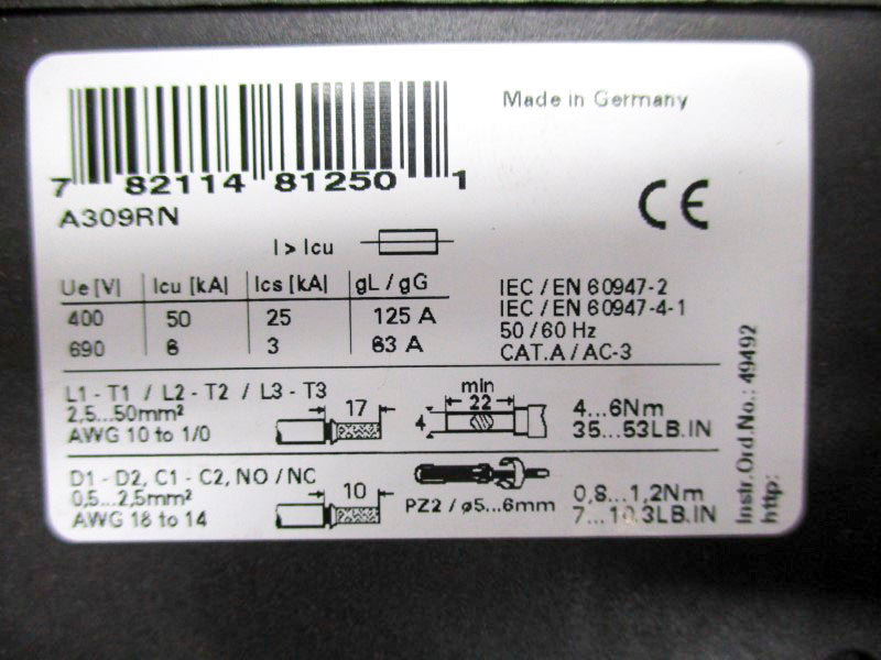 CUTLER HAMMER A309RN SER. A5, 690V, 28-40A NSMP