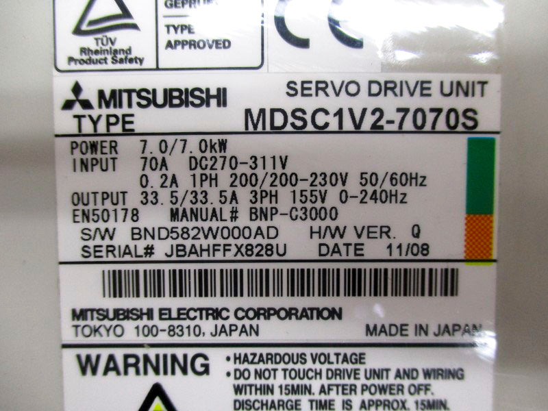 MITSUBISHI MDSC1V2-7070S 270-311VDC 70A UNMP