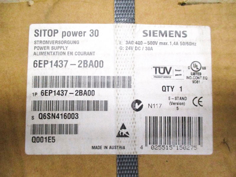 SIEMENS 6EP1437-2BA00 400-500VAC 30A NSMP
