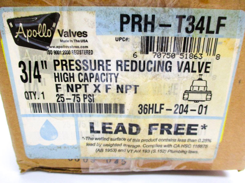 APOLLO PRH-T34LF 25-75PSI 3/4" NSMP