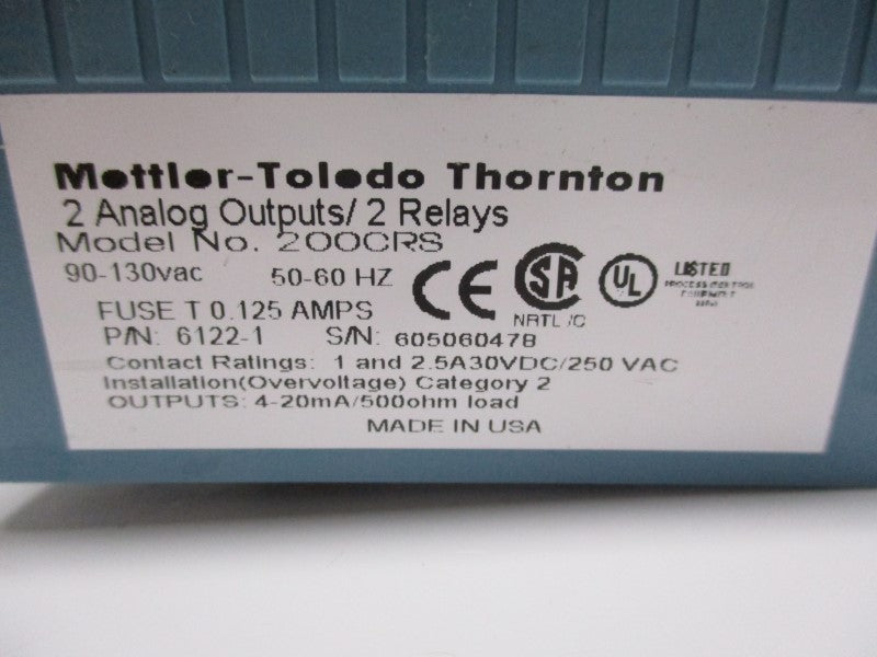 METTLER TOLEDO 200CRS 90-130VAC 2.5A UNMP