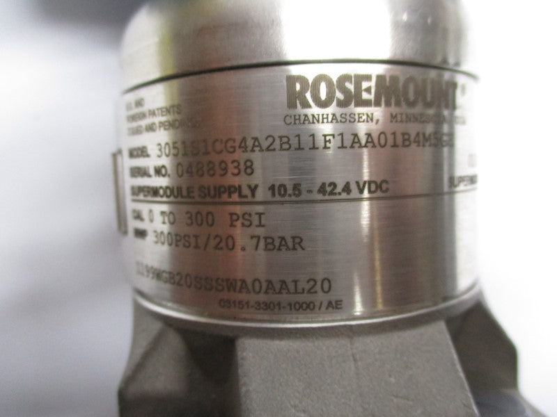 ROSEMOUNT 3051S1CG4A2B11F1AA01B4M5GE 10.5-42.4VDC 0-300PSI UNMP