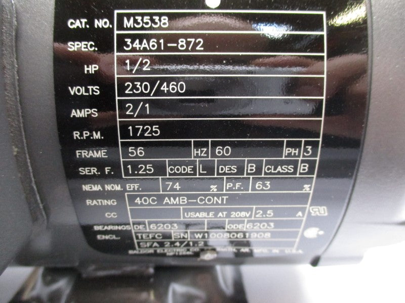 BALDOR M3538 230/460V 2/1A NSMP