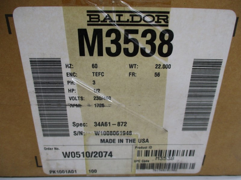 BALDOR M3538 230/460V 2/1A NSMP