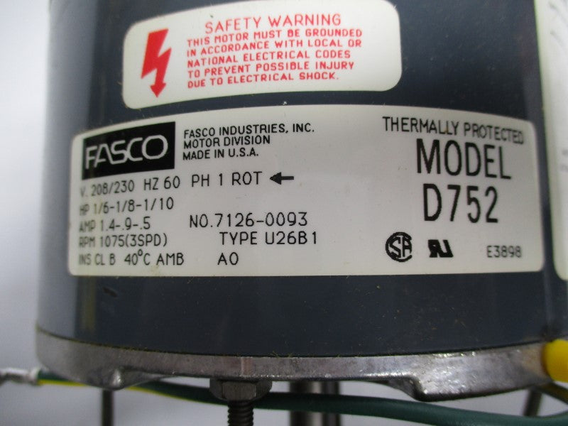 FASCO D752 208/230V 1.4-0.9-0.5A NSMP