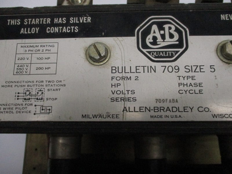 ALLEN BRADLEY 709FABA SER. A 600V UNMP