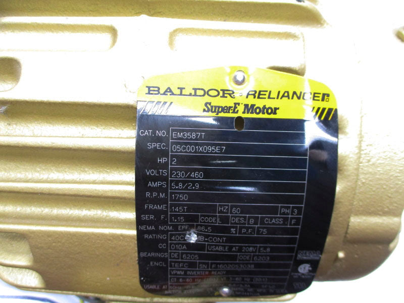 BALDOR EM3587T 05C001X095E7 230/460V 5.8/2.9A NSNP