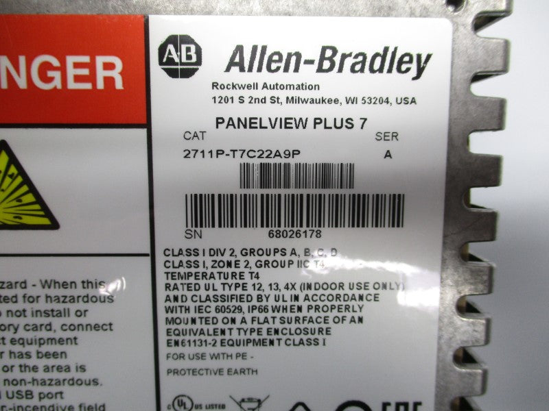 ALLEN BRADLEY 2711P-T7C22A9P SER. A 100-240VAC NSMP