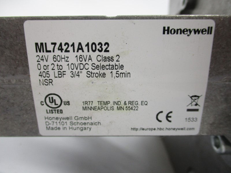HONEYWELL ML7421A1032 0/2-10VDC 3/4" NSMP