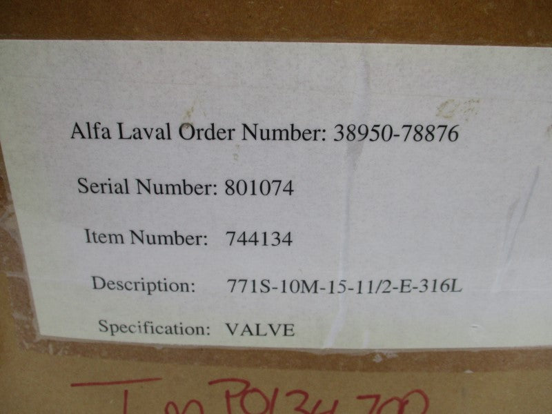 ALFA LAVAL 771S-10M-15-11/2-E-316L NSMP