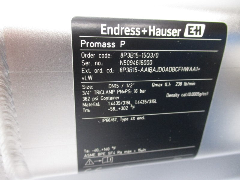 ENDRESS+HAUSER 8P3B15-15Q3/0-AAIBAJD0ADBCFHWAA1+EBJAJELW 85-264VAC NSMP