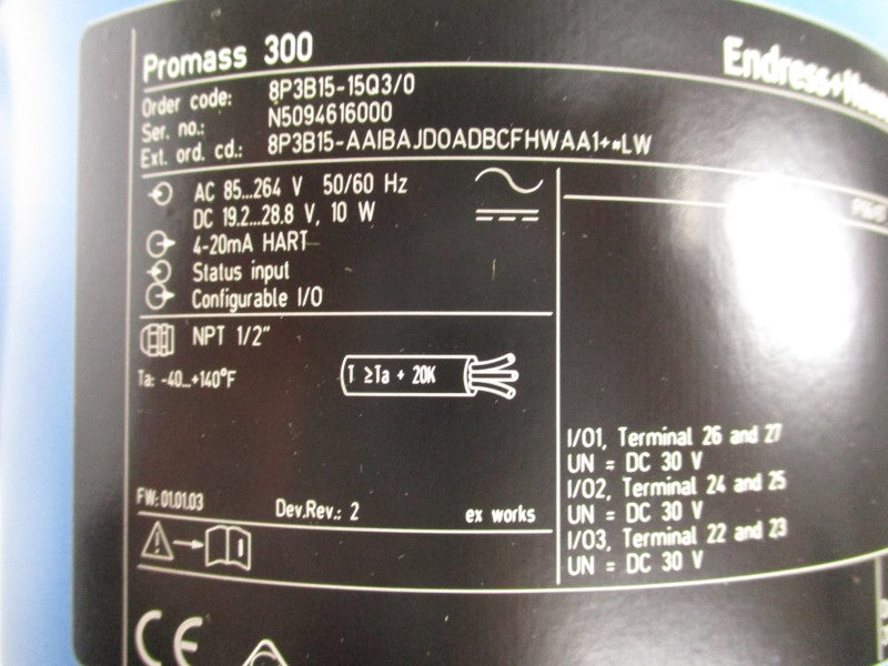 ENDRESS+HAUSER 8P3B15-15Q3/0-AAIBAJD0ADBCFHWAA1+EBJAJELW 85-264VAC NSMP
