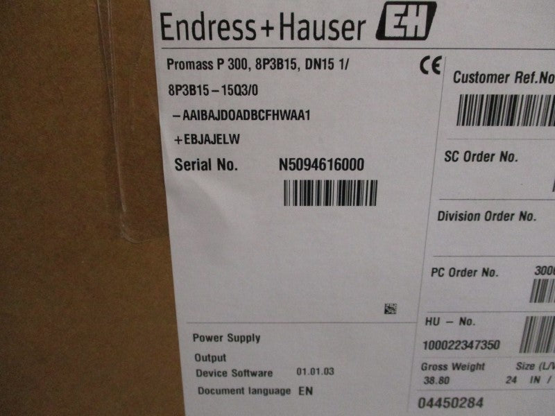 ENDRESS+HAUSER 8P3B15-15Q3/0-AAIBAJD0ADBCFHWAA1+EBJAJELW 85-264VAC NSMP