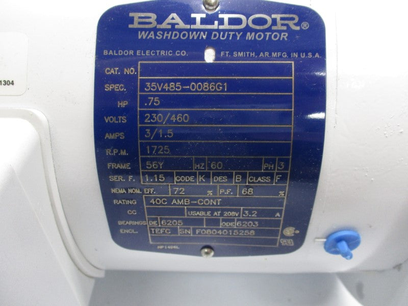 BALDOR 35V485-0086G1 230/460V, 3/1.5A NSNP