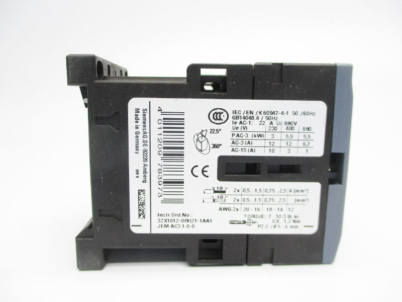 SIEMENS 3RT2017-1AB01 24V 22A NSMP