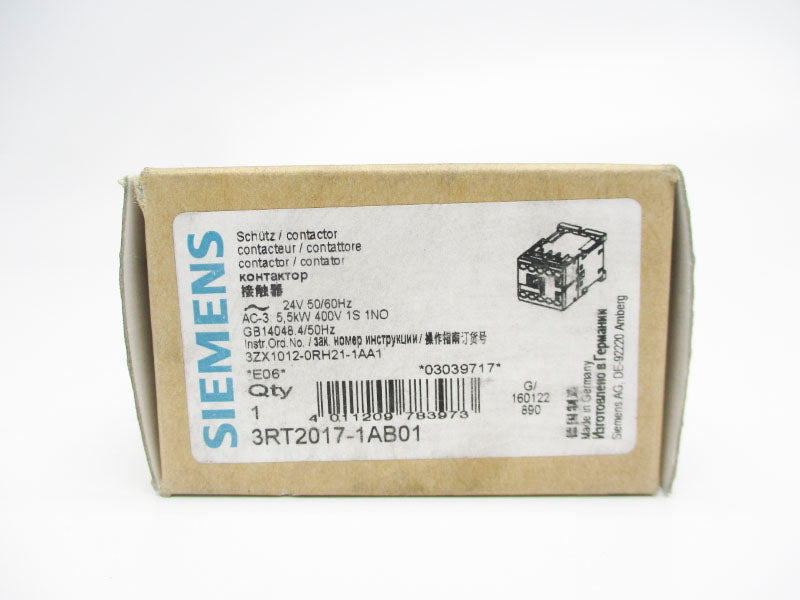 SIEMENS 3RT2017-1AB01 24V 22A NSMP