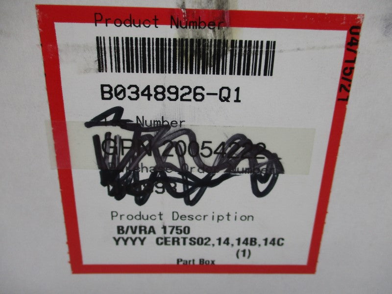 FLOWSERVE B0348926-Q1 VRA-1750 NSMP