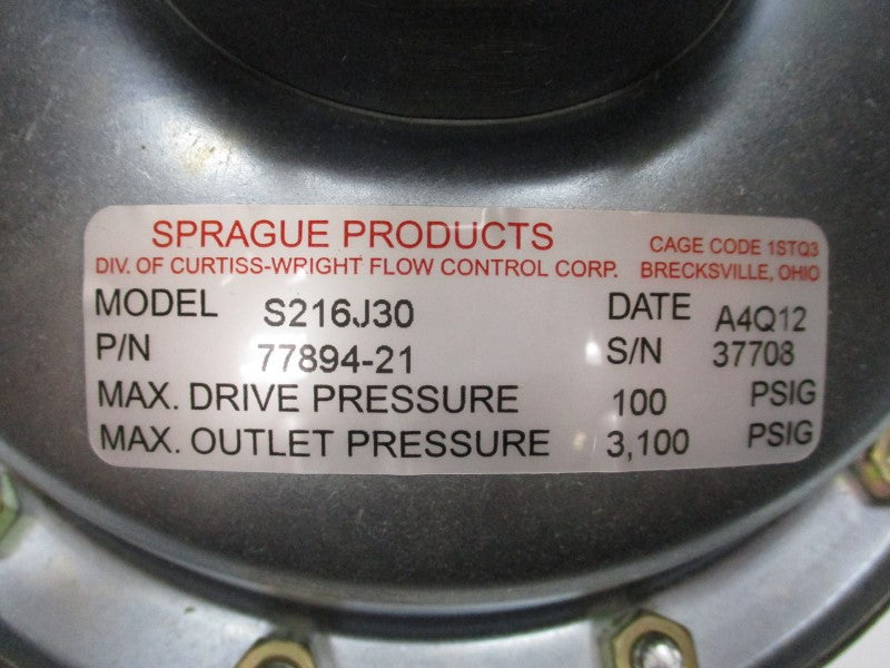 SPRAGUE PRODUCTS S216J30 3100PSI 5/8" NSMP