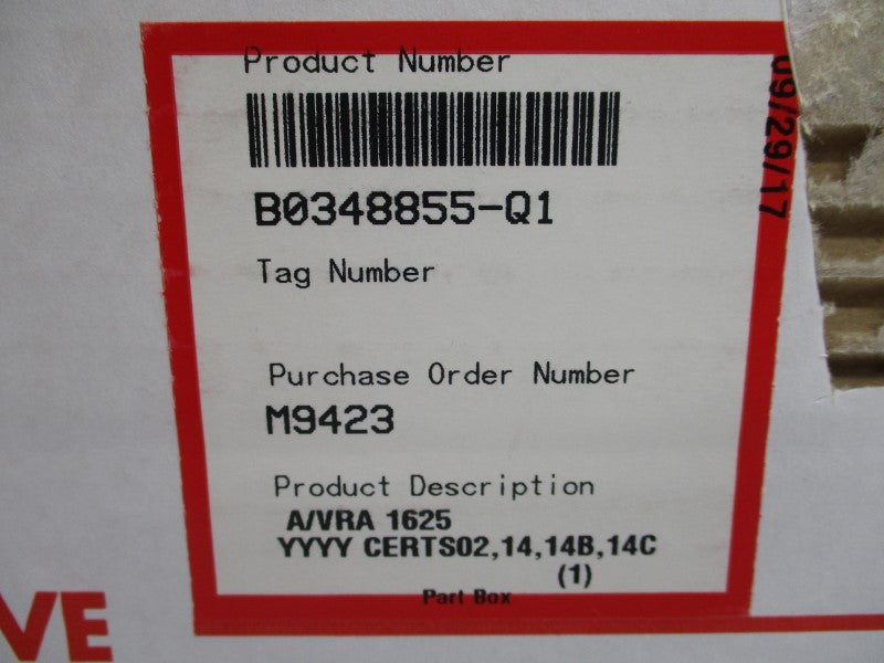 FLOWSERVE B0348855-Q1 VRA1625 NSMP