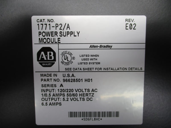 ALLEN BRADLEY 1771-P2 SER. A REV. E02 120/220VAC 1/0.5A NSMP