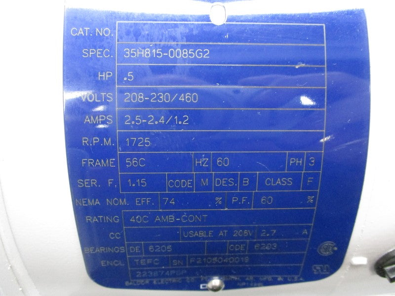 BALDOR 223874PSP 208-230/460V 2.5-2.4/1.2A NSMP
