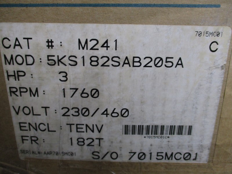 GENERAL ELECTRIC 5KS182SAB205A 230/460V 8.4/4.2A NSMP
