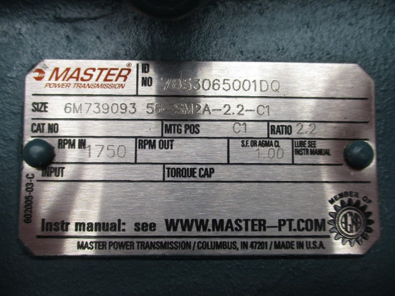 MASTER POWER TRANSMISSION 56-SM2A-2.2-C1 6M739093 NSMP