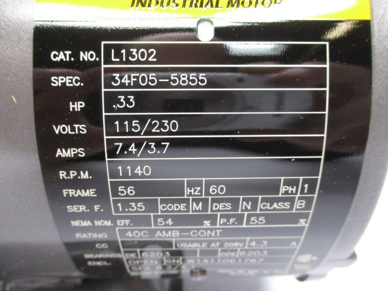 BALDOR L1302 115/230V 7.4/3.7A NSMP