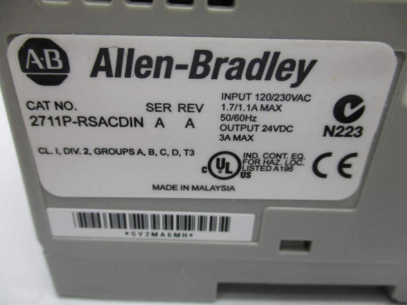 ALLEN BRADLEY 2711P-K7C6B1 SER. A REV. D NSMP