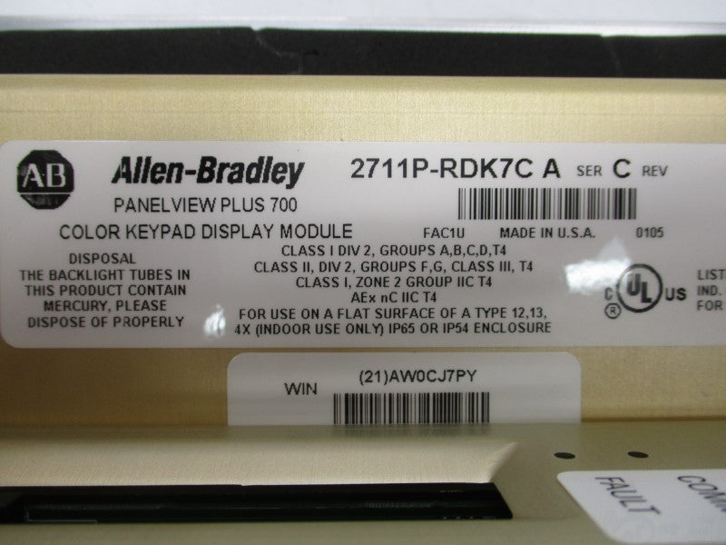 ALLEN BRADLEY 2711P-K7C6B1 SER. A REV. D NSMP