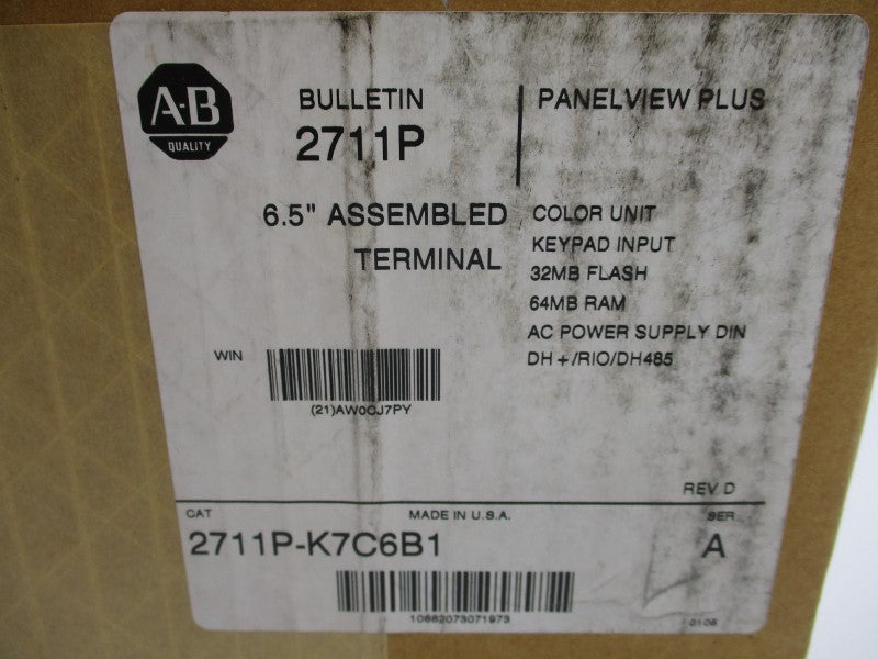 ALLEN BRADLEY 2711P-K7C6B1 SER. A REV. D NSMP