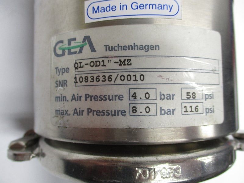 GEA TUCHENHAGEN QL-OD1"-MZ 116PSI NSNP