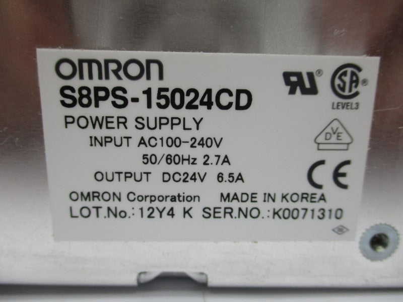 OMRON S8PS-15024CD 100-240VAC 2.7A NSMP