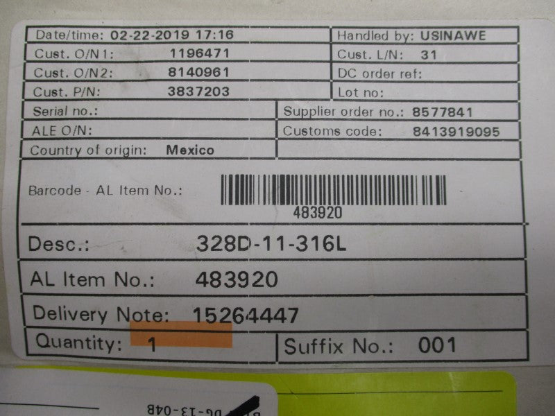 INDUSTRIAL MRO 328D-11-316L NSNP