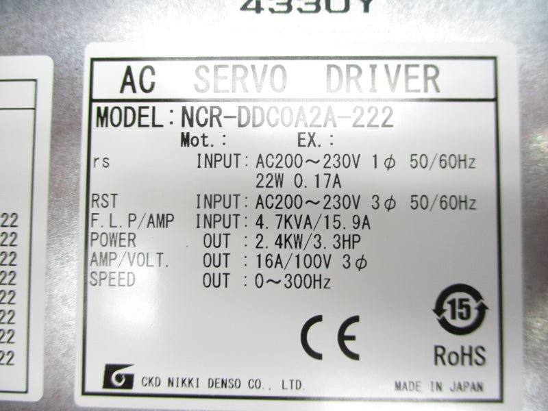 NIKKI DENSO NCR-DDC0A2A-222 200-230VAC 16A NSMP