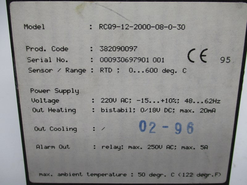 DE ELECTRONIC RCQ9-12-2000-08-0-30 220VAC 5A NSNP