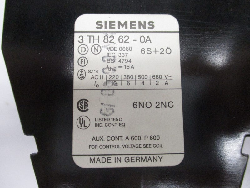 SIEMENS 3TH8262-0AJ1 115V 16A NSMP