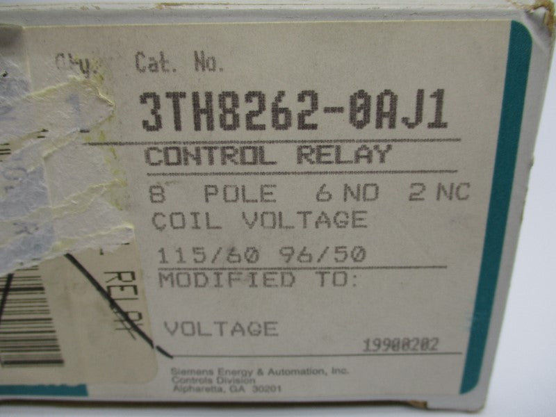 SIEMENS 3TH8262-0AJ1 115V 16A NSMP