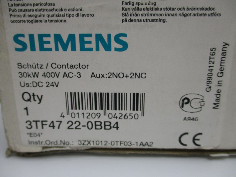 SIEMENS 3TF4722-0BB4 24VDC 90A NSMP