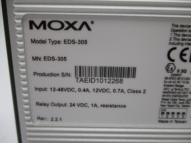 MOXA EDS-305 12-48VDC 0.4A NSMP