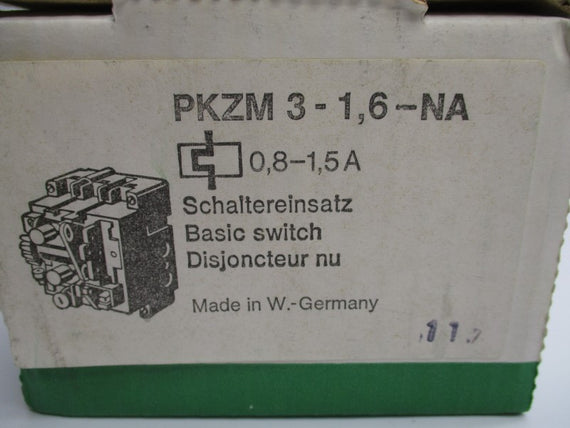 KLOCKNER MOELLER PKZM3-1,6-NA 600VAC 0.8-1.5A NSMP