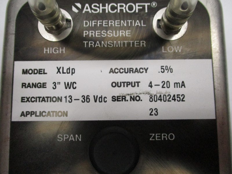 ASHCROFT XLDP XL-5-MB2-42-ST 13-36VDC 3" NSMP
