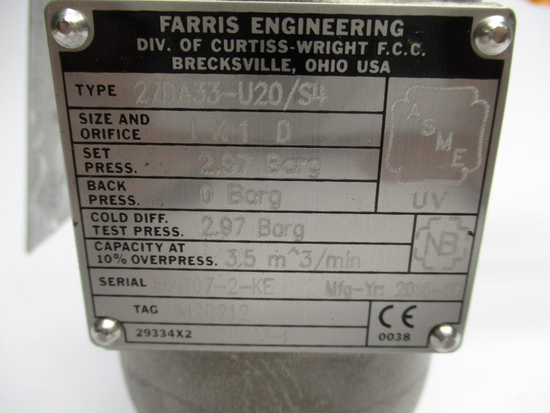 FARRIS ENGINEERING 27DA33-U20/S4 1" NSNP